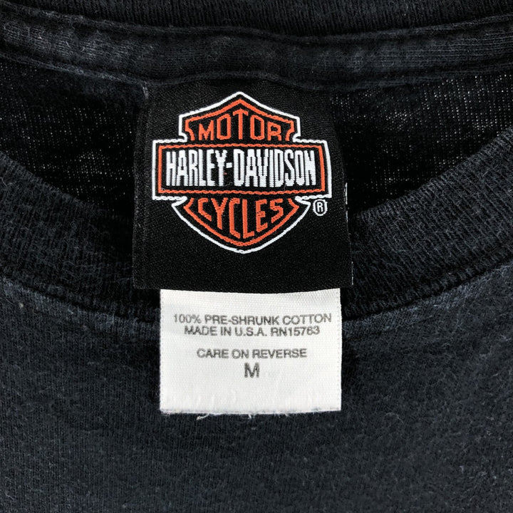 00'S Harley-Davidson Motorcycle Bike T-shirt Made in USA Men's M size cotton black type Vintage Second Hand