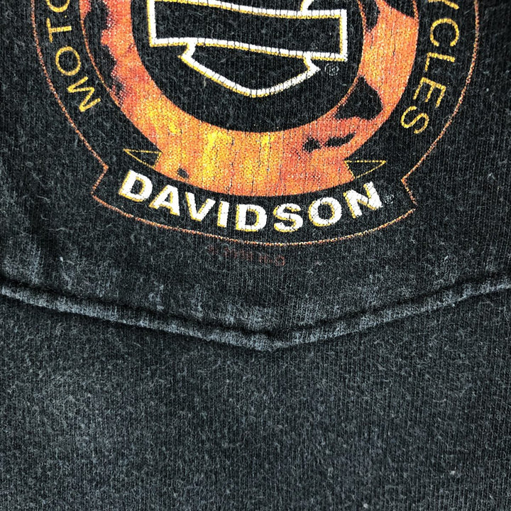 00'S Harley-Davidson Motorcycle Bike T-shirt Made in USA Men's M size cotton black type Vintage Second Hand