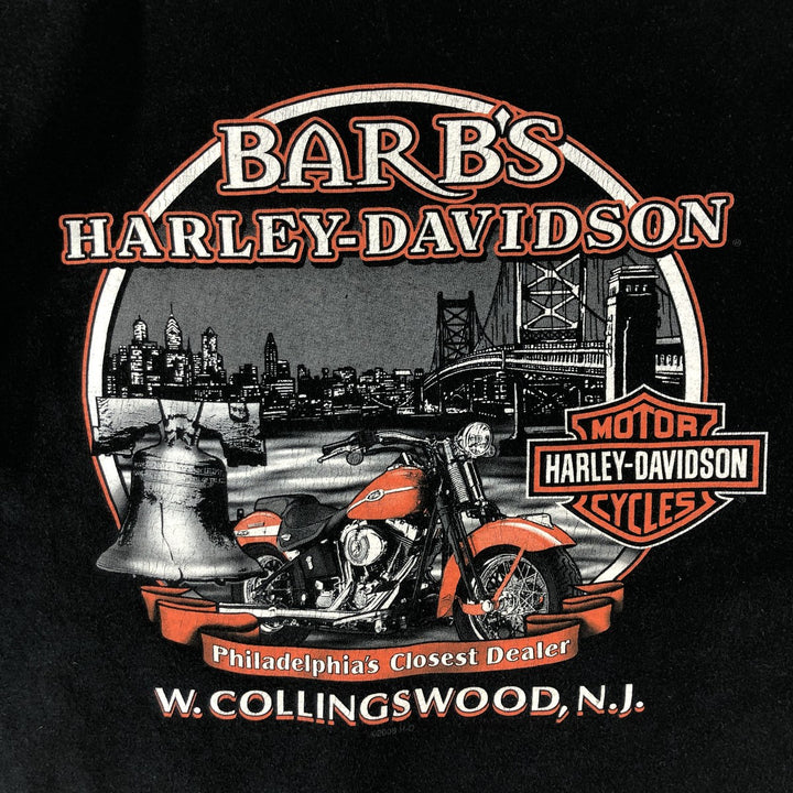 00'S Harley-Davidson Motorcycle Bike T-shirt Made in USA Men's M size cotton black type Vintage Second Hand