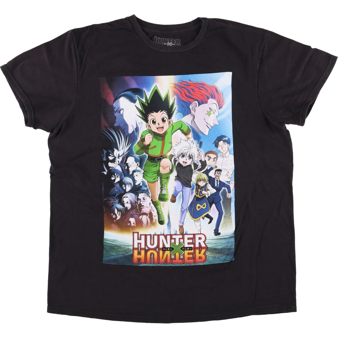 HUNTERxHUNTRE Hunter x Hunter Anime Character Print T-shirt Men's L size cotton black type Vintage Second Hand