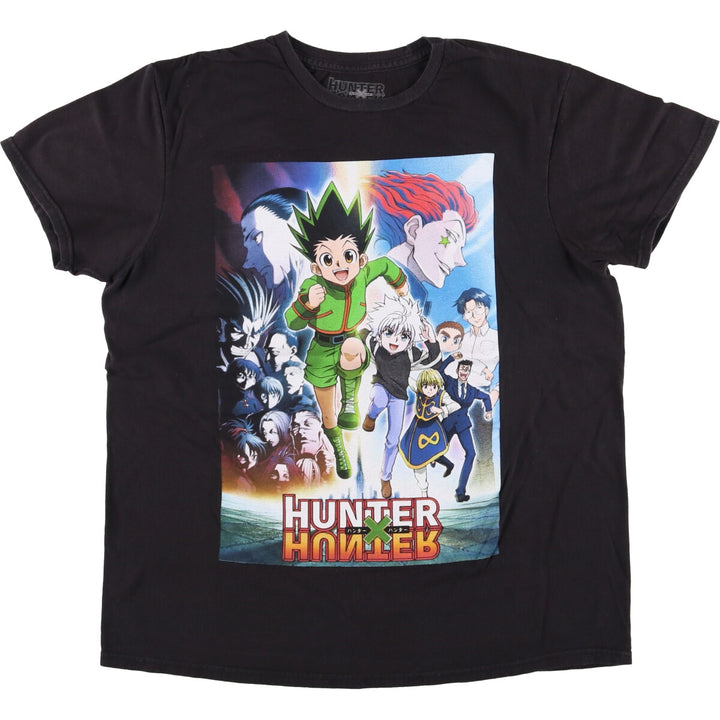 HUNTERxHUNTRE Hunter x Hunter Anime Character Print T-shirt Men's L size cotton black type Vintage Second Hand