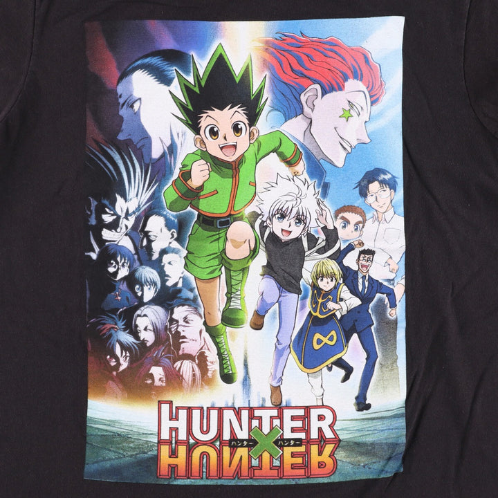 HUNTERxHUNTRE Hunter x Hunter Anime Character Print T-shirt Men's L size cotton black type Vintage Second Hand