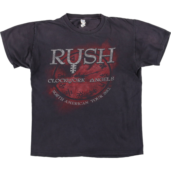 M and O RUSH Rush Band T-shirt Band T Men's M size cotton black type Vintage Second Hand