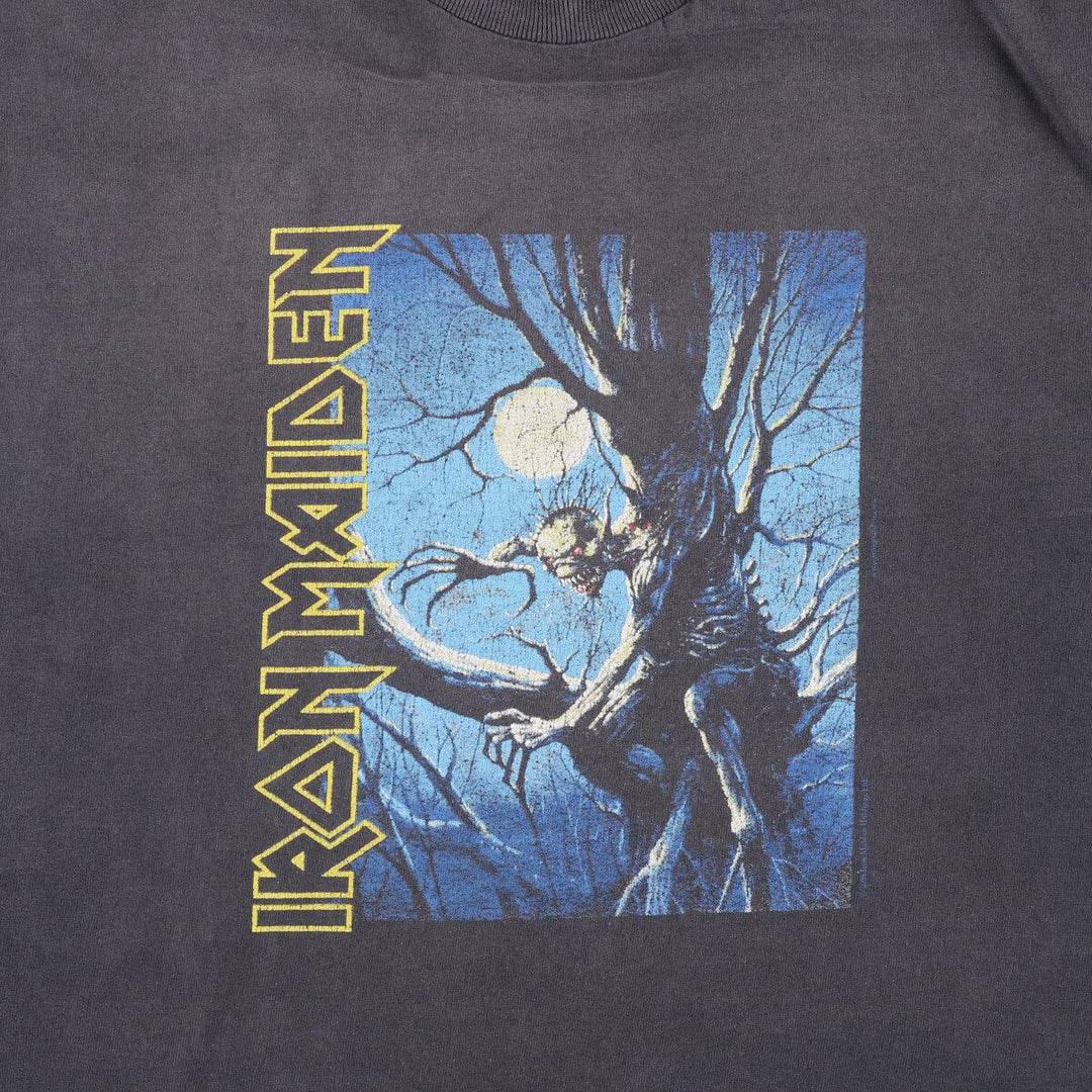 00'S IRON MAIDEN Band T-shirt, Men's XL size unclear black type Vintage Second Hand