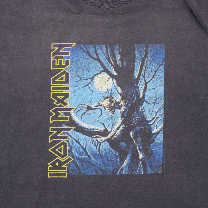 00'S IRON MAIDEN Band T-shirt, Men's XL size unclear black type Vintage Second Hand
