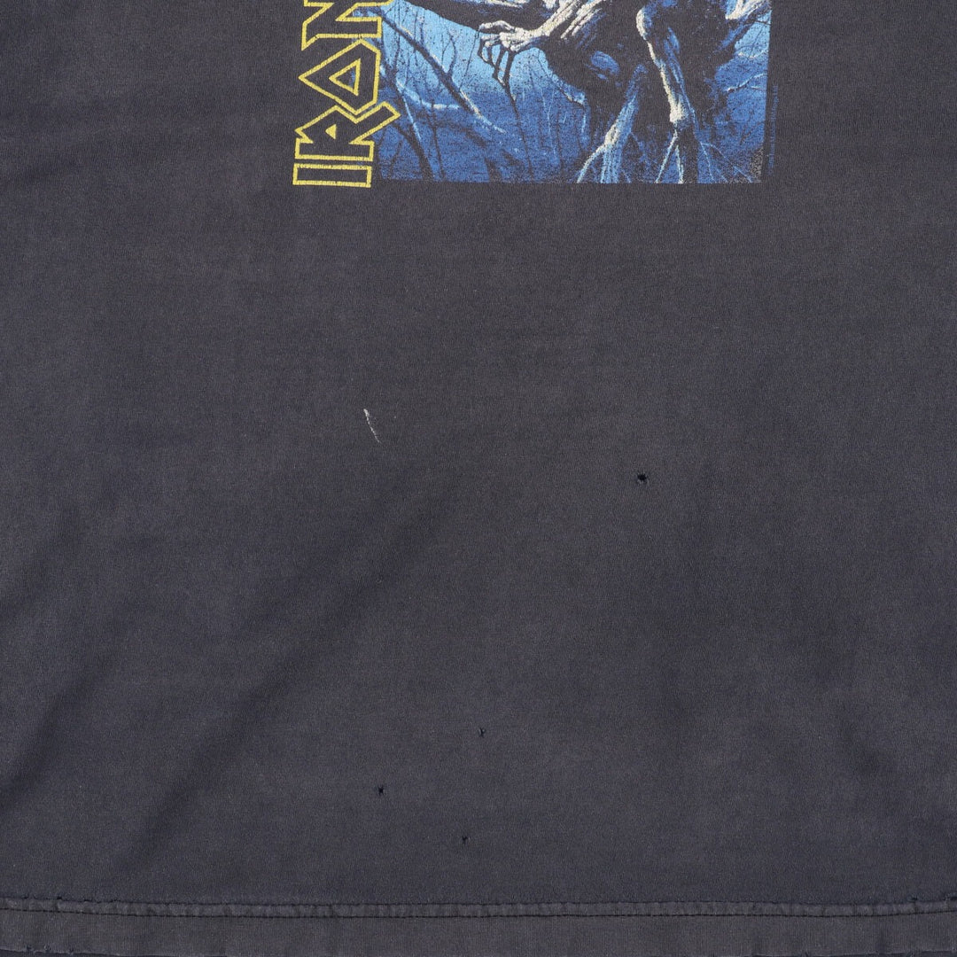 00'S IRON MAIDEN Band T-shirt, Men's XL size unclear black type Vintage Second Hand