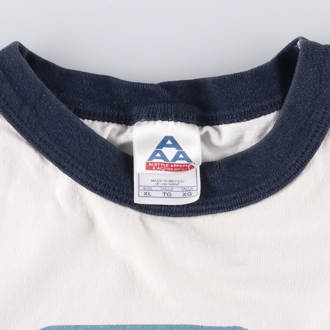 00'S ALSTYLE BOB ROSS Ringer T-shirt Men's XL size cotton white type Vintage Second Hand