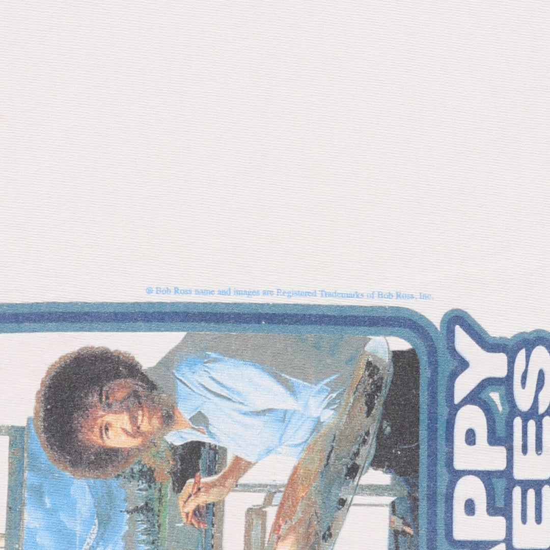 00'S ALSTYLE BOB ROSS Ringer T-shirt Men's XL size cotton white type Vintage Second Hand
