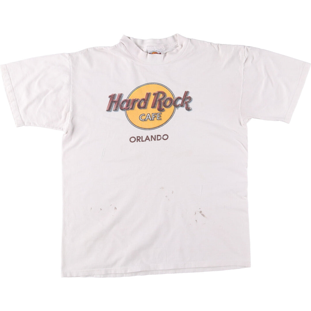 90'S HARD ROCK CAFE Hard Rock Cafe Advertising T-shirt Made in USA Men's M Vintage cotton white type Vintage Second Hand