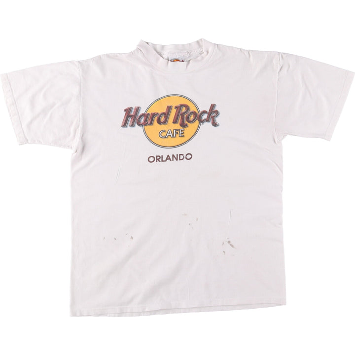 90'S HARD ROCK CAFE Hard Rock Cafe Advertising T-shirt Made in USA Men's M Vintage cotton white type Vintage Second Hand