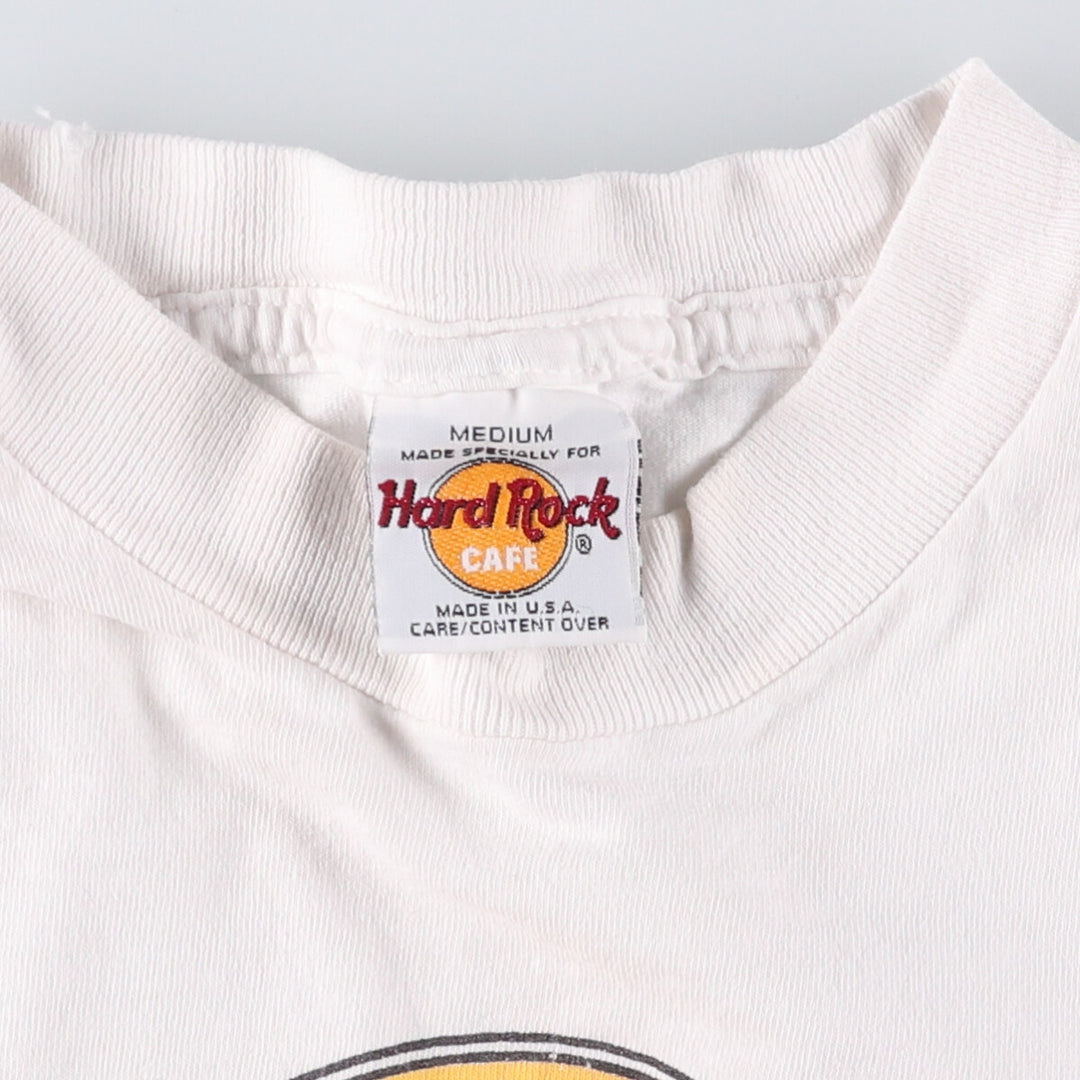 90'S HARD ROCK CAFE Hard Rock Cafe Advertising T-shirt Made in USA Men's M Vintage cotton white type Vintage Second Hand