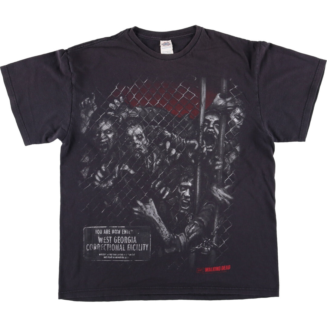 2000'S Delta Pro Weight THE WALKING DEAD Movie Large Print T-Shirt Men's Size L cotton Charcoal Vintage Second Hand