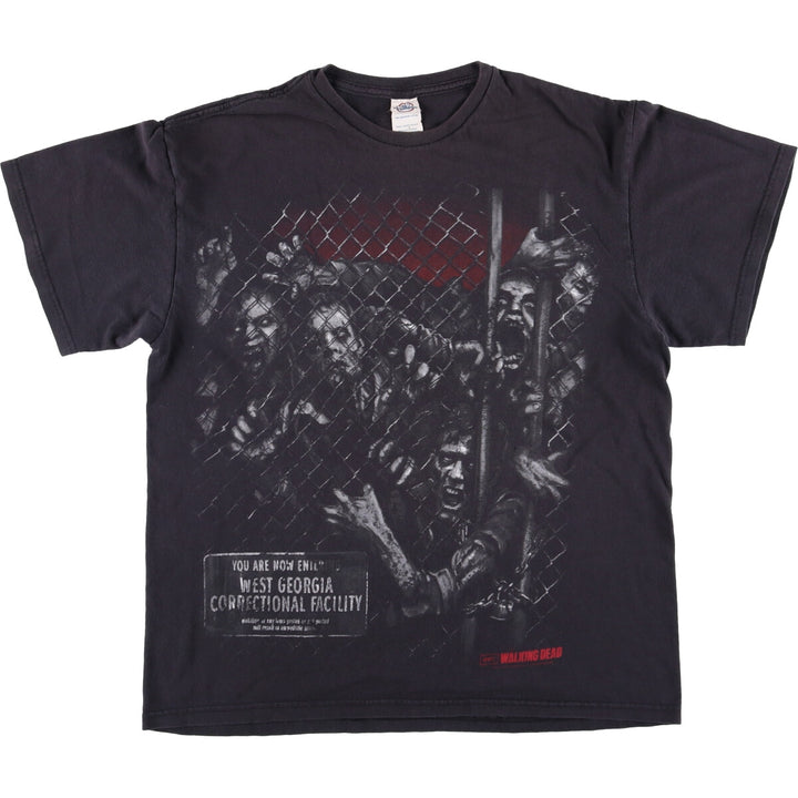 2000'S Delta Pro Weight THE WALKING DEAD Movie Large Print T-Shirt Men's Size L cotton Charcoal Vintage Second Hand