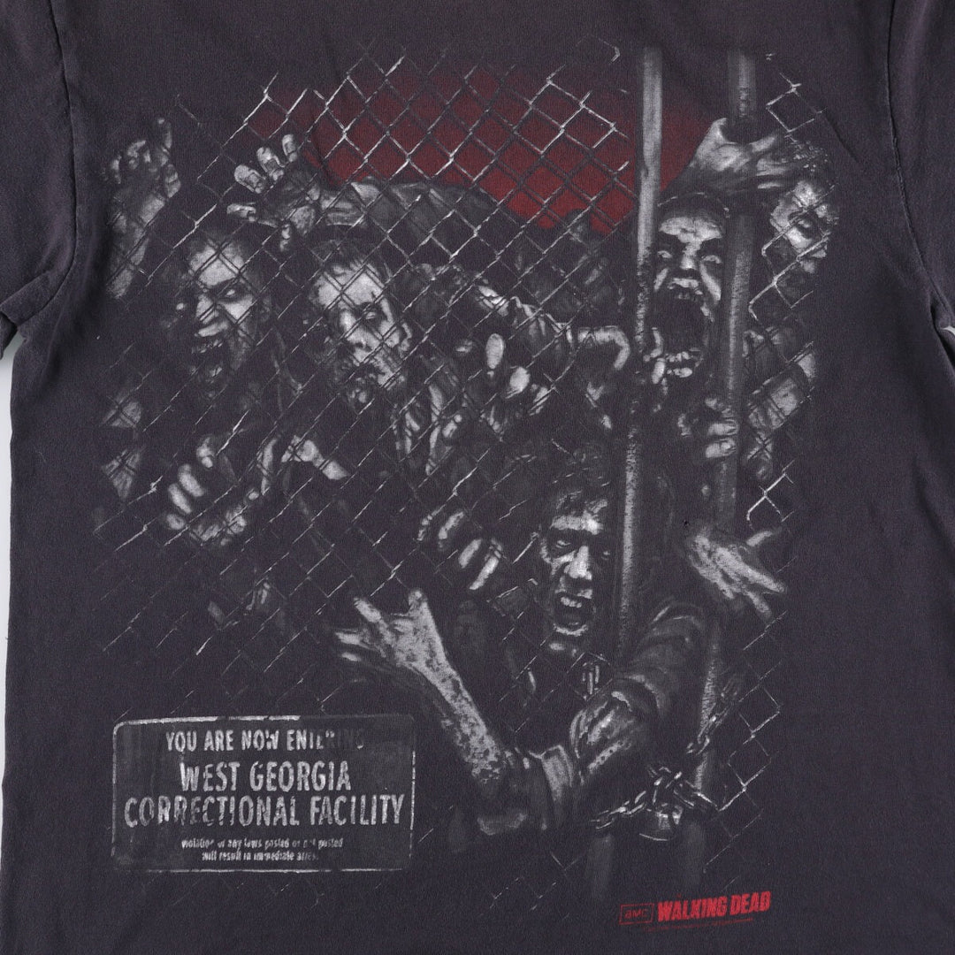 2000'S Delta Pro Weight THE WALKING DEAD Movie Large Print T-Shirt Men's Size L cotton Charcoal Vintage Second Hand