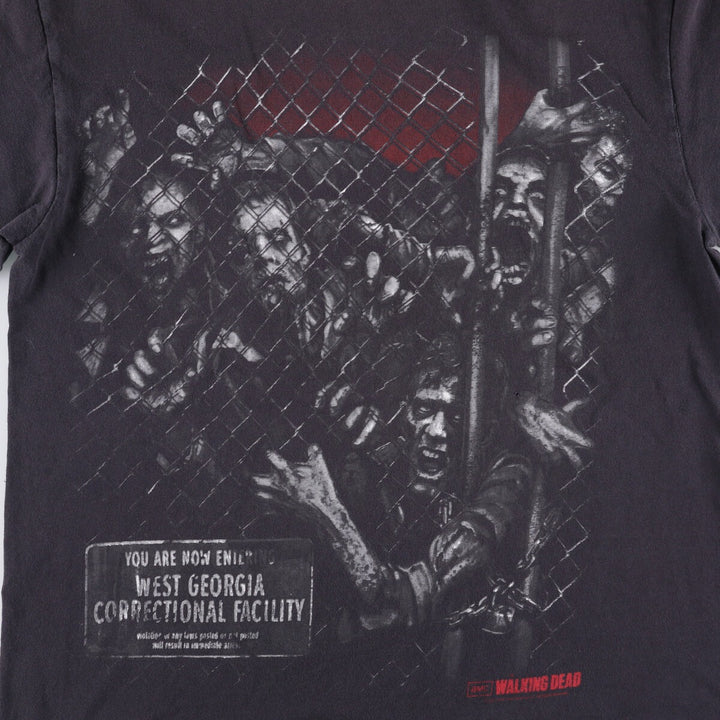 2000'S Delta Pro Weight THE WALKING DEAD Movie Large Print T-Shirt Men's Size L cotton Charcoal Vintage Second Hand