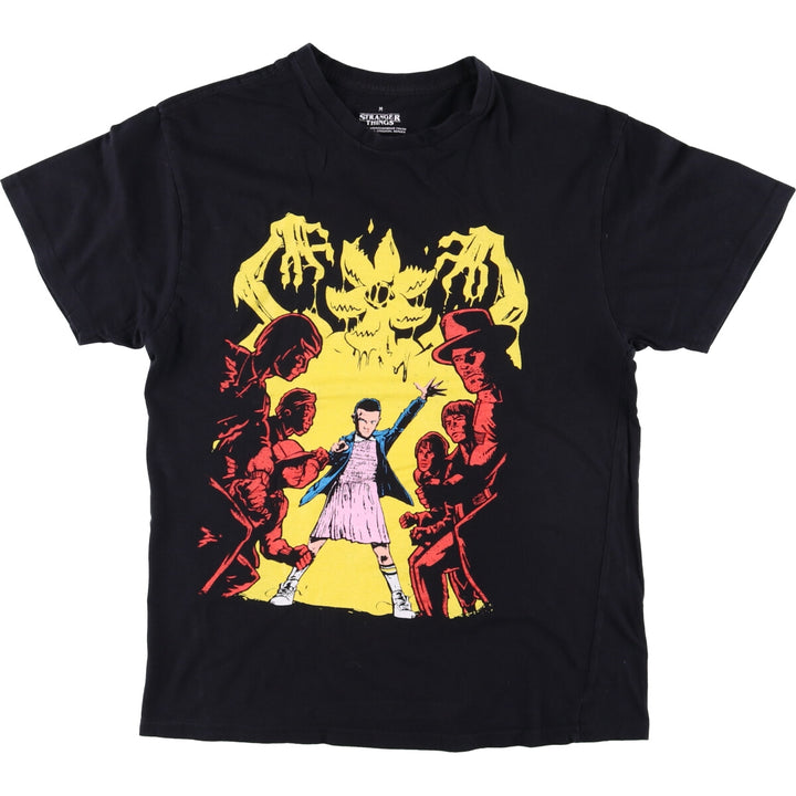 STRANGER THINGS Stranger Things Movie T-shirt Men's M size cotton black type Vintage Second Hand