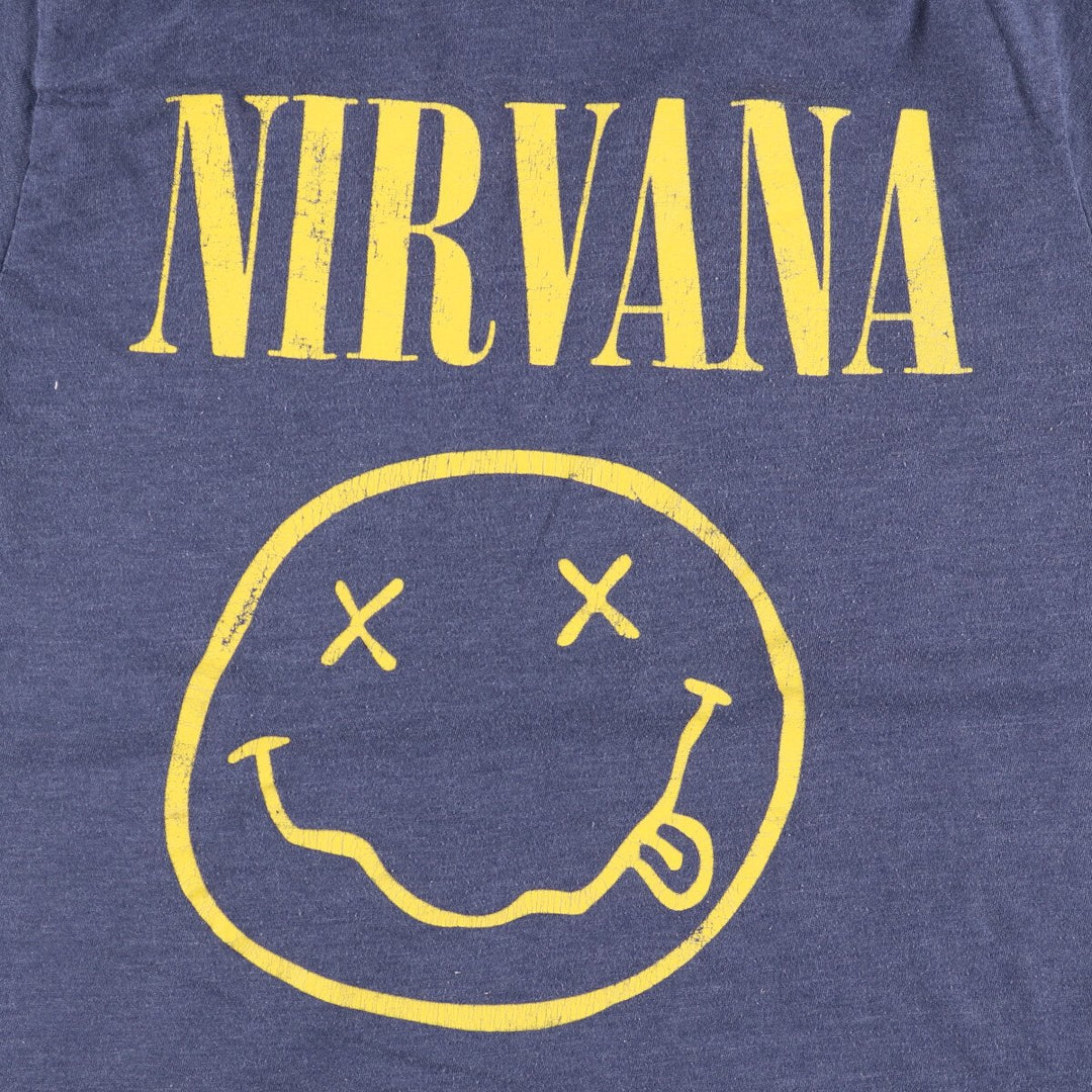 NIRVANA Nirvana Band T-shirt, Band T, Men's M size unclear blue type Vintage Second Hand