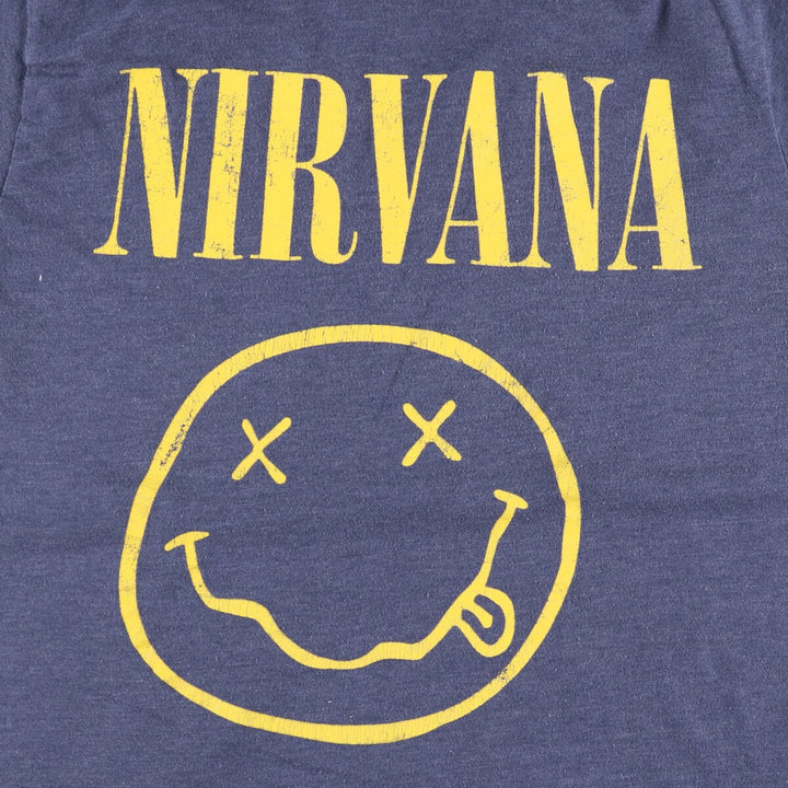 NIRVANA Nirvana Band T-shirt, Band T, Men's M size unclear blue type Vintage Second Hand