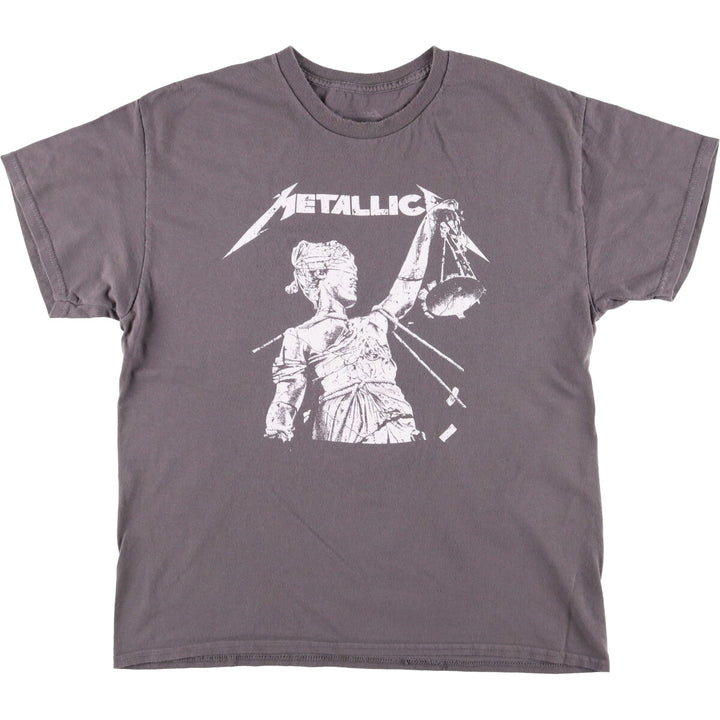 METALLICA Metallica Band T-shirt Band T Men's L size cotton gray type Vintage Second Hand