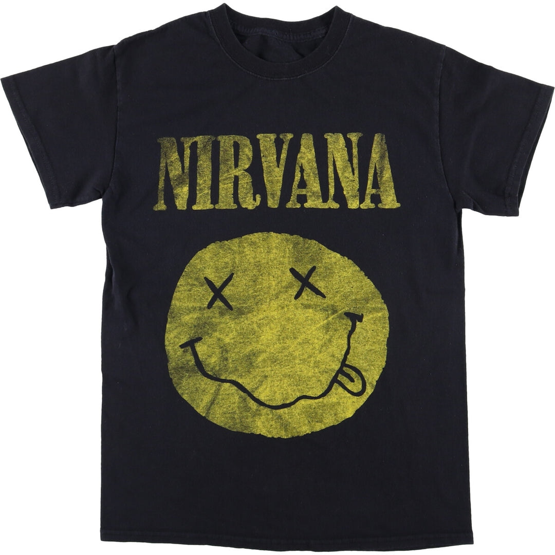 NIRVANA Nirvana Band T-shirt, Band T, Men's S size cotton black type Vintage Second Hand