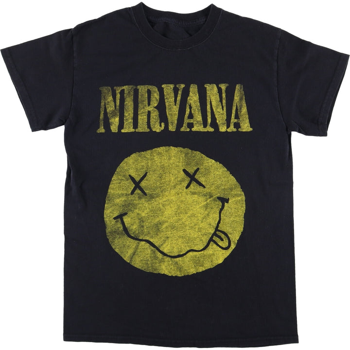 NIRVANA Nirvana Band T-shirt, Band T, Men's S size cotton black type Vintage Second Hand