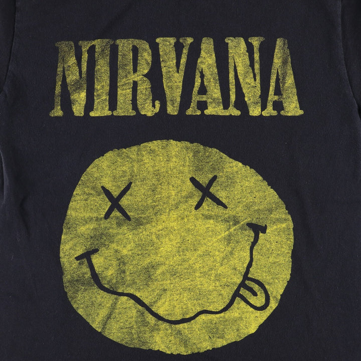 NIRVANA Nirvana Band T-shirt, Band T, Men's S size cotton black type Vintage Second Hand