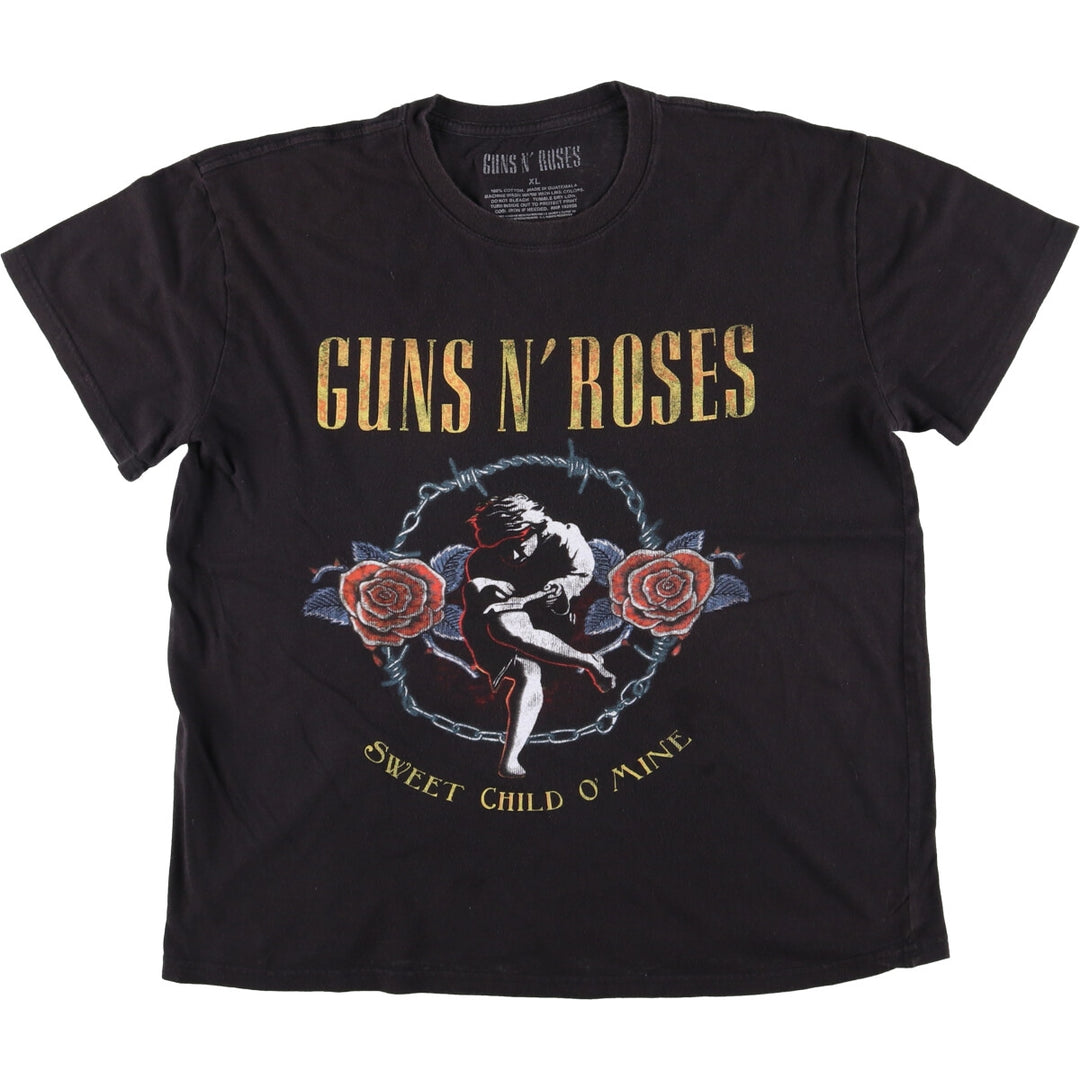 GUNS N' ROSES Guns N' Roses Band T-Shirt Band Tee Men's XL cotton black type Vintage Second Hand