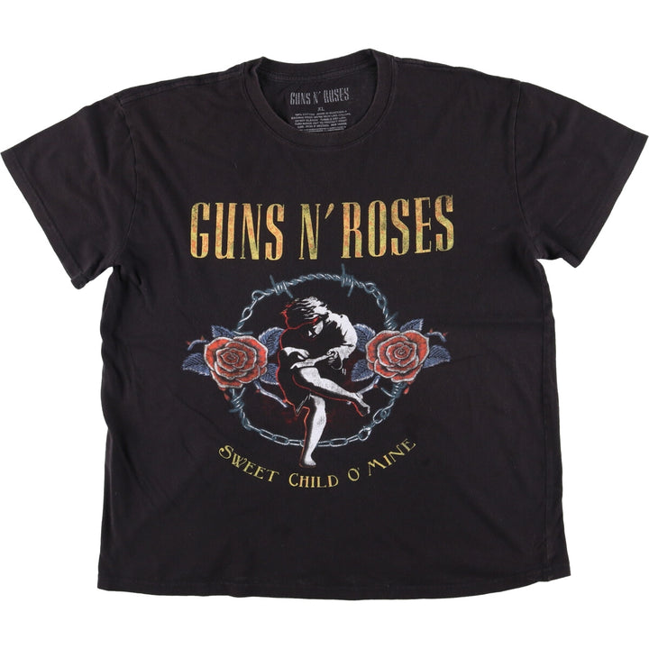 GUNS N' ROSES Guns N' Roses Band T-Shirt Band Tee Men's XL cotton black type Vintage Second Hand