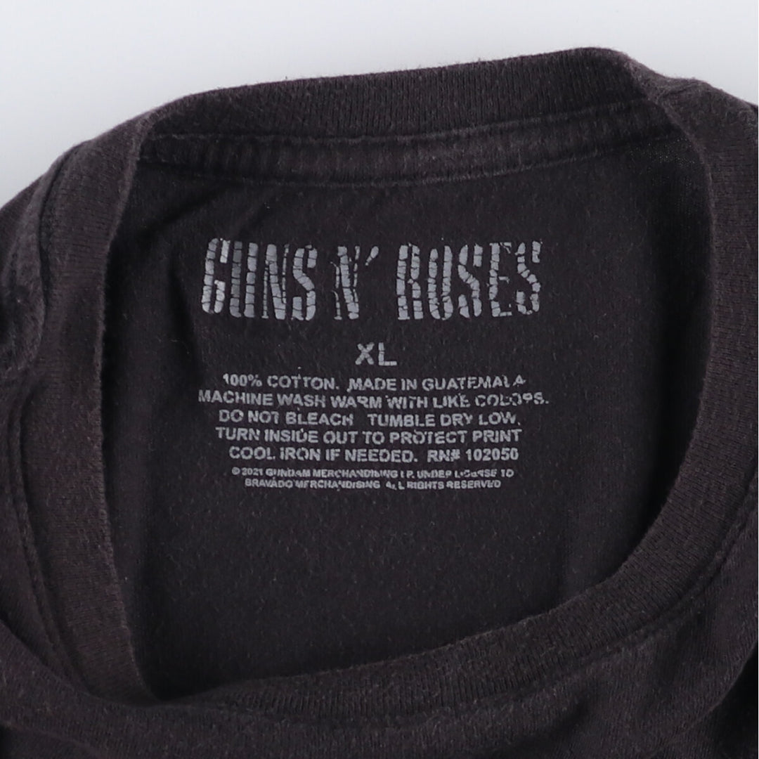 GUNS N' ROSES Guns N' Roses Band T-Shirt Band Tee Men's XL cotton black type Vintage Second Hand