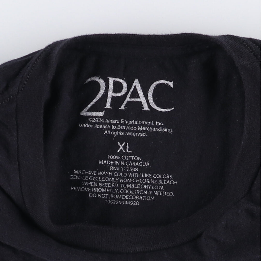 2pac Rap T-shirt, Men's XL size cotton black type Vintage Second Hand