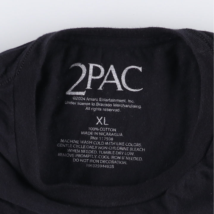2pac Rap T-shirt, Men's XL size cotton black type Vintage Second Hand