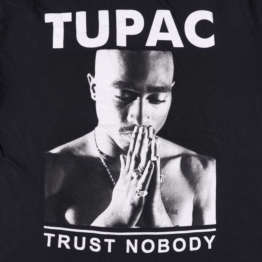 2pac Rap T-shirt, Men's XL size cotton black type Vintage Second Hand