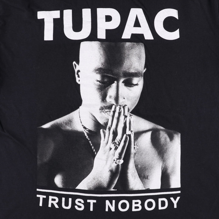 2pac Rap T-shirt, Men's XL size cotton black type Vintage Second Hand