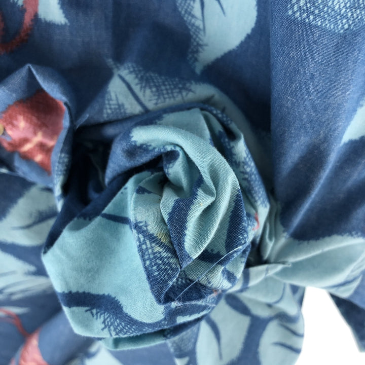 80s-90'S Reyn Spooner Diamond Head Tag All-Over Hawaiian Aloha Shirt Box Shirt Made in Hawaii Men's L Size cotton blue type Vintage Second Hand