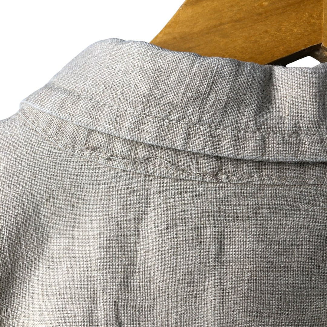 90'S GAP Vintage Short Sleeve Button-Down Shirt, Cotton and Linen, Men's Size L linen Beige type Vintage Second Hand