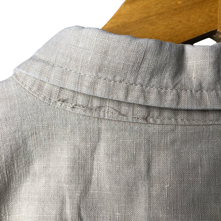 90'S GAP Vintage Short Sleeve Button-Down Shirt, Cotton and Linen, Men's Size L linen Beige type Vintage Second Hand