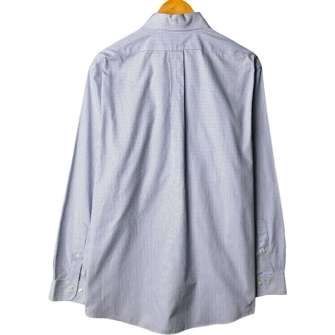 Brooks Brothers Est.1818 REGENT Gingham Check Long Sleeve Button-Down Check Shirt Men's Size L cotton blue type Vintage Second Hand