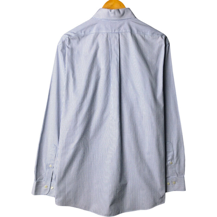 Brooks Brothers Est.1818 REGENT Gingham Check Long Sleeve Button-Down Check Shirt Men's Size L cotton blue type Vintage Second Hand