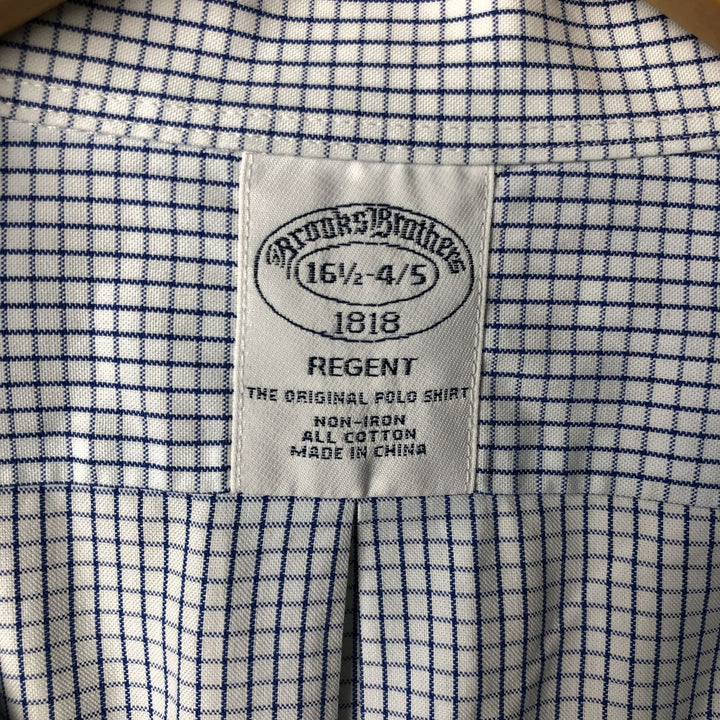 Brooks Brothers Est.1818 REGENT Gingham Check Long Sleeve Button-Down Check Shirt Men's Size L cotton blue type Vintage Second Hand