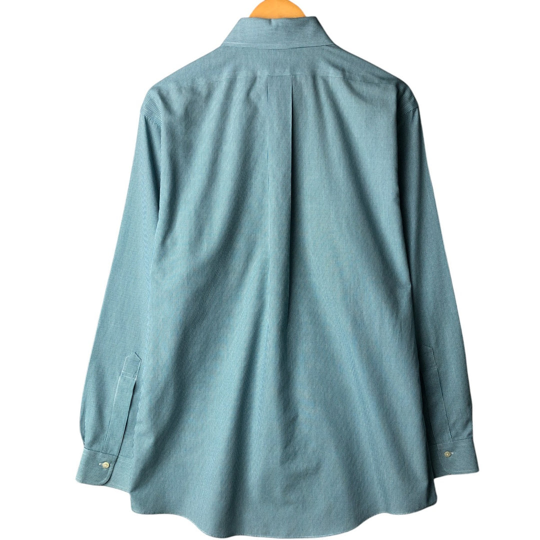 Brooks Brothers Est.1818 Gingham Check Long Sleeve Button-Down Check Shirt Men's Size L cotton Blue type light blue Vintage Second Hand