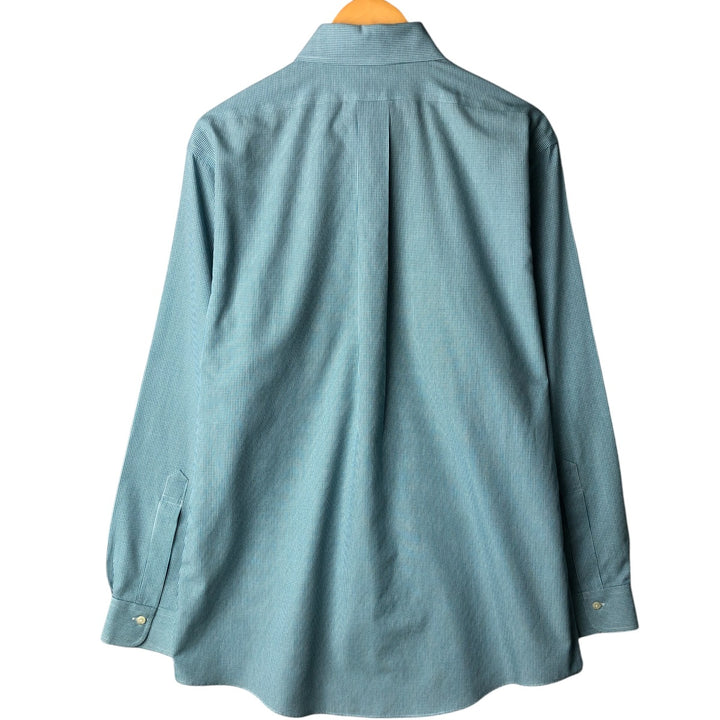 Brooks Brothers Est.1818 Gingham Check Long Sleeve Button-Down Check Shirt Men's Size L cotton Blue type light blue Vintage Second Hand