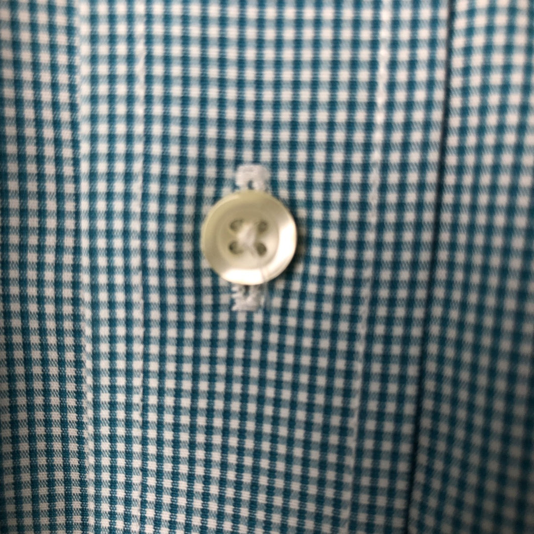 Brooks Brothers Est.1818 Gingham Check Long Sleeve Button-Down Check Shirt Men's Size L cotton Blue type light blue Vintage Second Hand