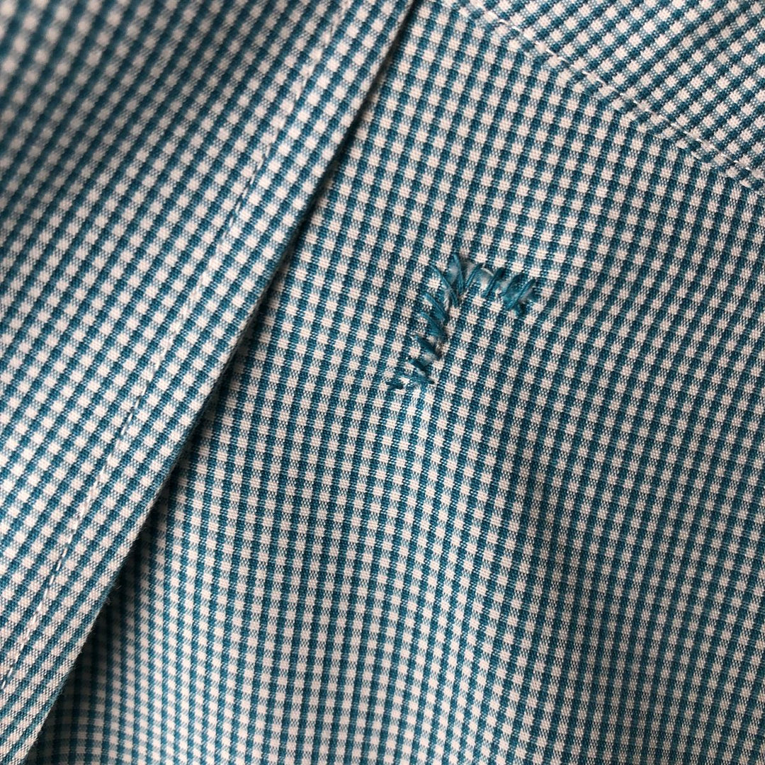 Brooks Brothers Est.1818 Gingham Check Long Sleeve Button-Down Check Shirt Men's Size L cotton Blue type light blue Vintage Second Hand