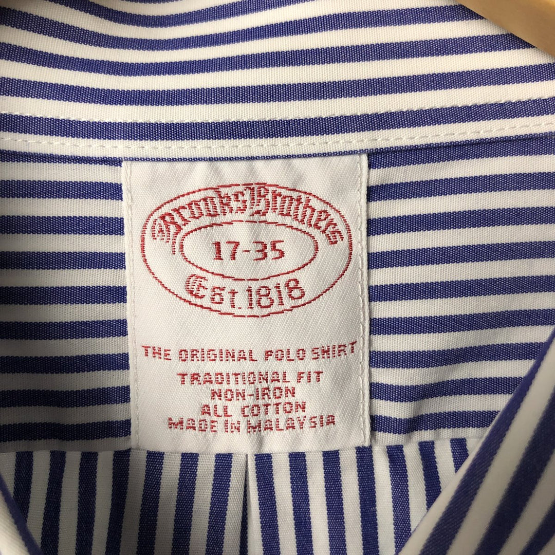 Brooks Brothers Est.1818 Long Sleeve Button-Down Striped Shirt, Men's XL cotton blue type Vintage Second Hand