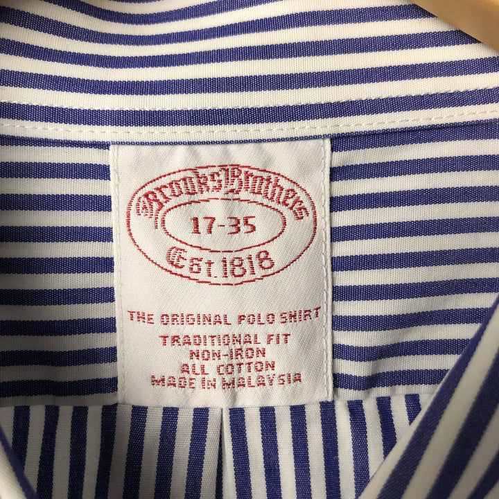 Brooks Brothers Est.1818 Long Sleeve Button-Down Striped Shirt, Men's XL cotton blue type Vintage Second Hand