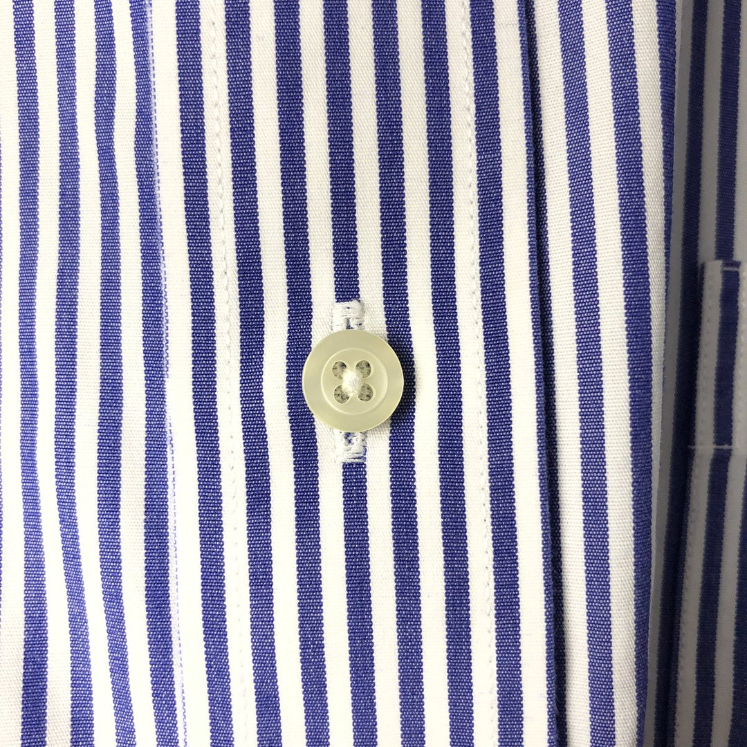 Brooks Brothers Est.1818 Long Sleeve Button-Down Striped Shirt, Men's XL cotton blue type Vintage Second Hand