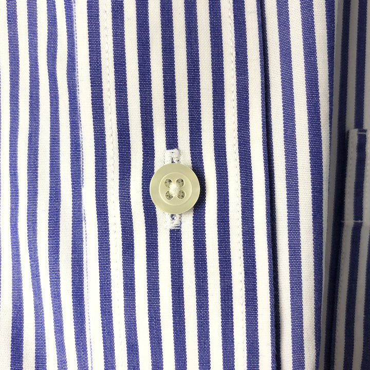 Brooks Brothers Est.1818 Long Sleeve Button-Down Striped Shirt, Men's XL cotton blue type Vintage Second Hand