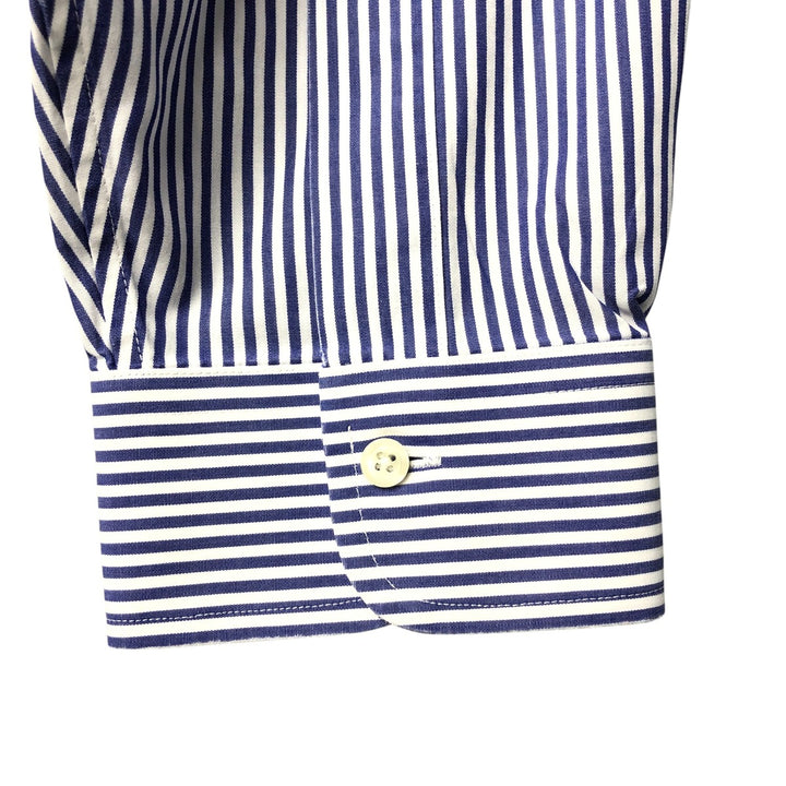 Brooks Brothers Est.1818 Long Sleeve Button-Down Striped Shirt, Men's XL cotton blue type Vintage Second Hand
