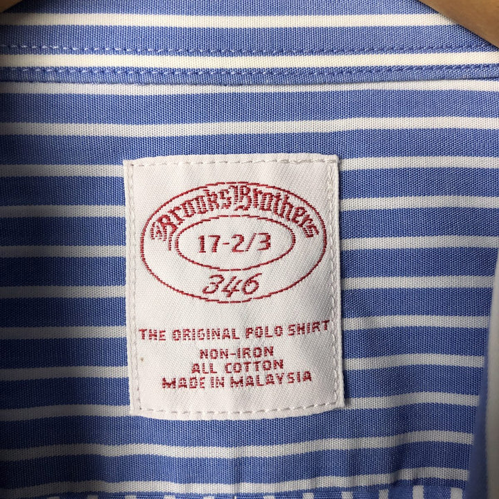 Brooks Brothers 346 Long Sleeve Button-Down Striped Shirt, Men's XL cotton Blue type light blue Vintage Second Hand