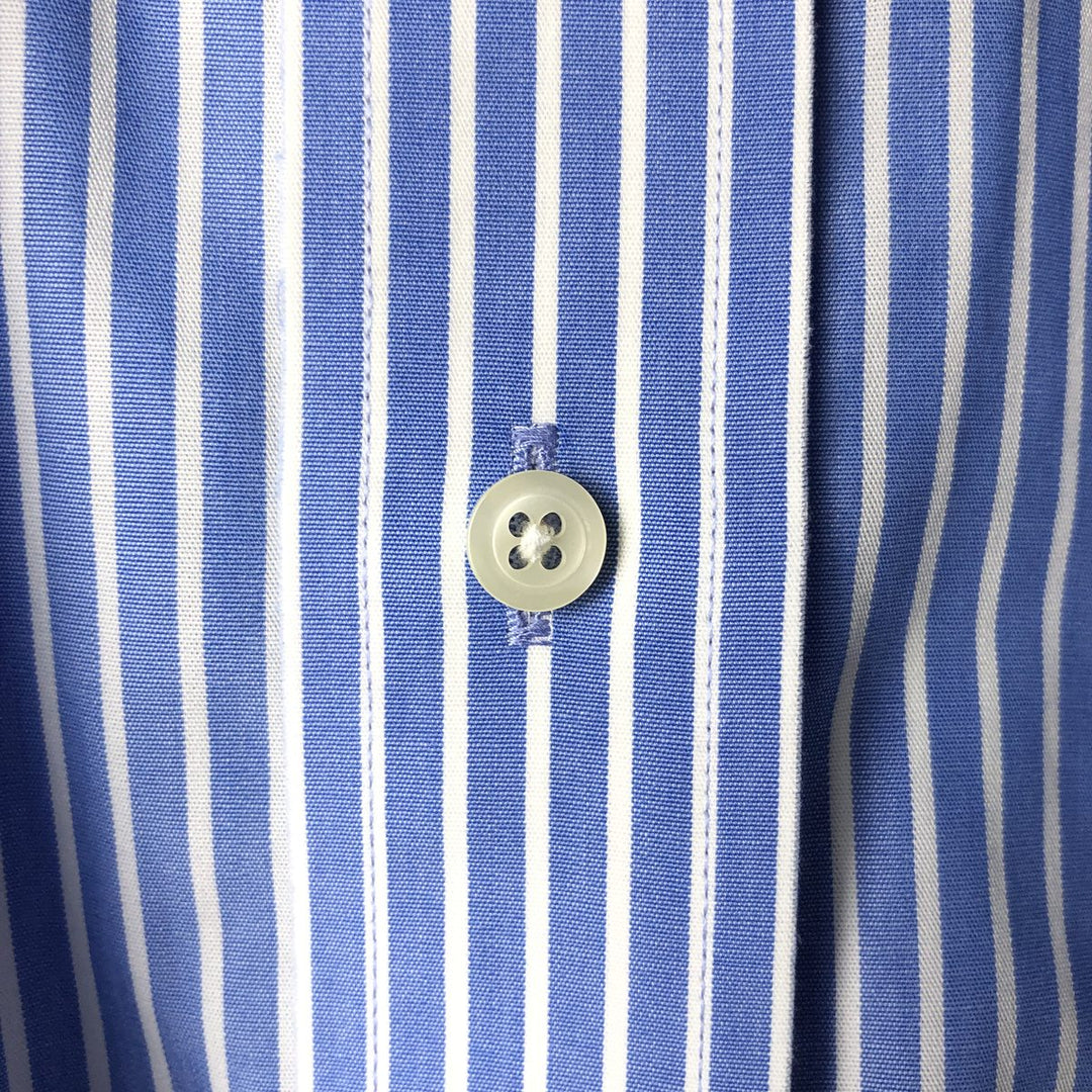 Brooks Brothers 346 Long Sleeve Button-Down Striped Shirt, Men's XL cotton Blue type light blue Vintage Second Hand